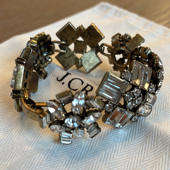 J.CREW BRACELET OLD GOLD & CRYSTAL - Picture 7 of 7